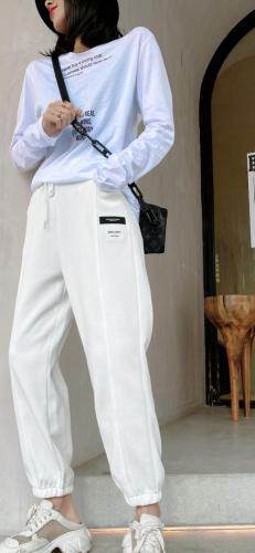 贴标卫裤，女装休闲裤，LL+