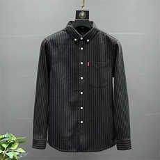 条纹衬衫男长袖衬衣男士外套韩版潮流宽松竖条纹衣服LS9521P25，男装衬衫，星座1013-5