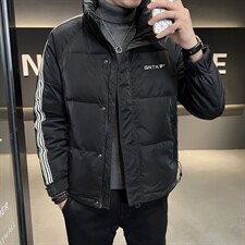 特价男士白鸭绒羽绒服2025冬宽松休闲立领印花外套潮8071-P100，男装羽绒服，电商A413