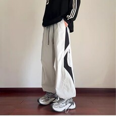 美式伞兵裤男生秋冬户外登山运动机能工装裤校园风拼接设计直筒裤，男装休闲裤，电商B323A