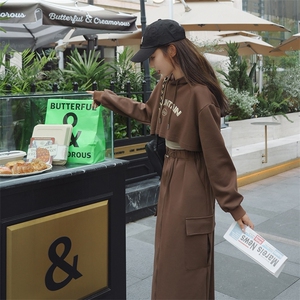 韩系氛围感工装卫衣套装女春秋半身裙三件套减龄高级感时尚洋气图片
