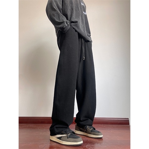 08简约纯色灯笼裤弧形运动卫裤小众设计感长裤XZ211-1-K2353-P55图片