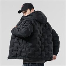 2020冬季新款日系大码加厚休闲保暖棉衣连帽外套男M733-P85，男装棉衣，电商A001