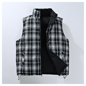 双面穿新款跨境马甲男士新款秋冬季防寒保暖潮牌棉服加棉YY807图片