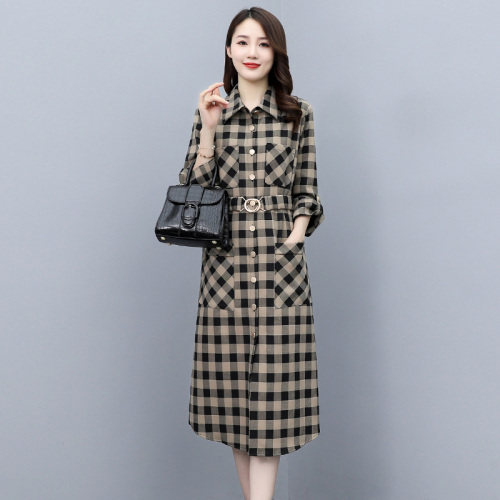 2024秋季时尚简约大方气质优雅收腰显瘦休闲修身百搭潮流连衣裙，女装连衣裙，施恩睿棋