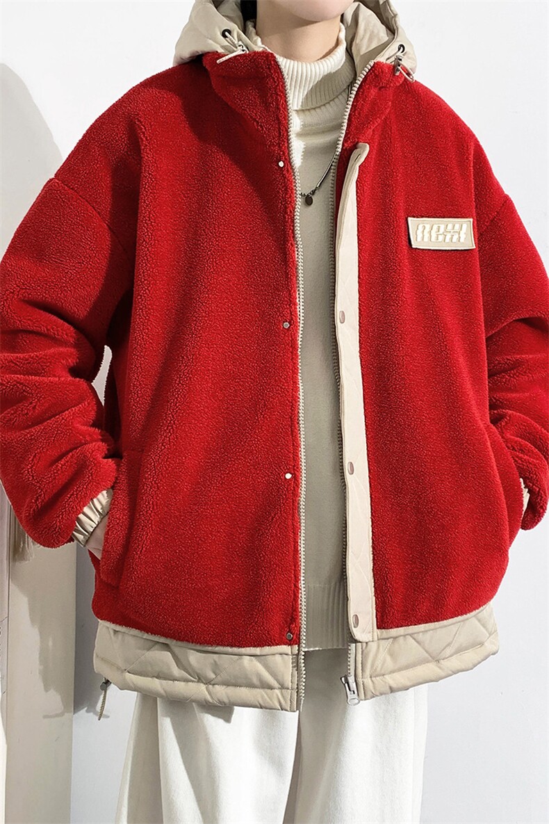 冬款学生港风羊羔绒休闲棉服加绒棉衣外套男女8336-P130控价178,男装棉衣,电商A441-1