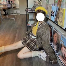 4128-P56复古做旧擦色拉链机车皮衣女秋季新款美式高街，男装皮衣，电商B323A