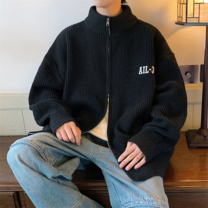 男生针织字母开杉夹克外套毛衣男A367 MK10 P65 控88图片