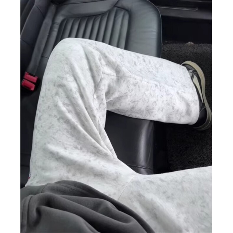 扎染刺绣卫裤男款秋冬季废土风微喇裤子显瘦直筒休闲裤KM23,男装休闲裤,星座1116A（原606A-3）
