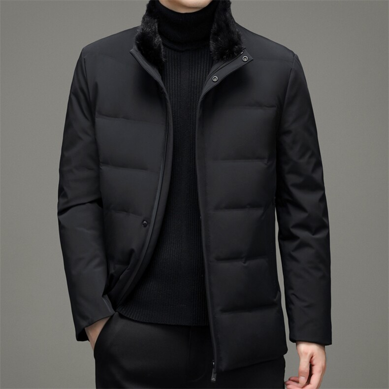 中年爸爸冬装加厚脱卸水貂毛领羽绒服男外套上衣YYYR039806-P325，男装羽绒服，电商B212（原钱塘6029）