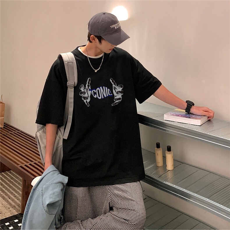 2023夏季新款潮流个性字母印花百搭休闲中性短袖T恤T790/P28控39,男装T恤,电商A148