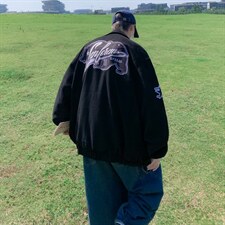 美式复古高街刺绣鹿皮绒棒球服男街头痞帅ins潮全刺绣W1145P75，男装夹克，星座1116-2