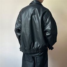 秋新款质感荔枝皮-夹克外套男潮牌宽松休闲上衣A351-AP2602-P105，男装夹克，电商A351