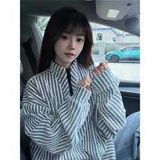雪尼尔半拉链卫衣男女秋冬美式长袖t恤高级感情侣外套LE766-P39，男装T恤，星座1008