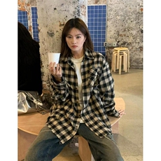 港风穿搭格子衬衫女春季新款小众设计上衣外套CK381，男装衬衫，星座1116A（原606A-3）