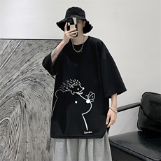 Q11166-P30春夏季七分袖t恤男大码五分袖男短袖中袖大皂风，男装T恤，电商A040