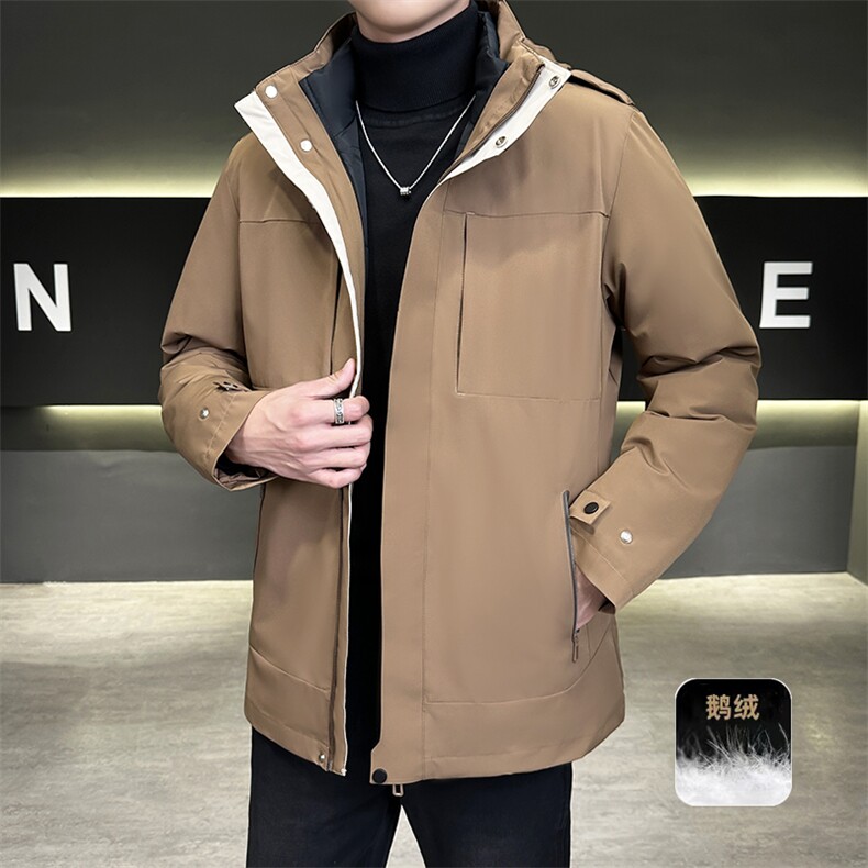 Y3027-P320鹅绒冬季大码三合一情侣款可脱卸内胆白鹅绒外套,男装羽绒服,星座109