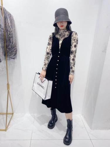 丝绒连衣裙，女装连衣裙，诗羽格格