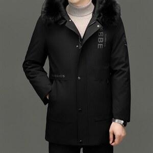 XL-PK213秋冬男士新款夹克可脱卸兔毛内胆大衣保暖派克服图片