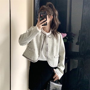 新中式盘扣小香风外套女2024春秋新款小个子高级感超好看短款上衣图片