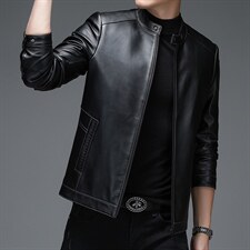 WL-M8268男式2023秋季新款立领头层绵羊皮皮衣男P480，男装皮衣，电商B360