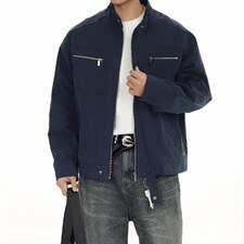 26春装高品质老钱风立领夹克外套男女美式潮牌拉链工装风宽松上衣，男装夹克，电商A486