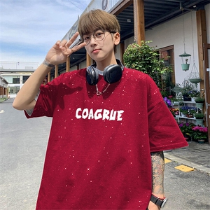 可48小时发货支持抖音得物来样二开美式满天星亮片短袖T恤MTX696
