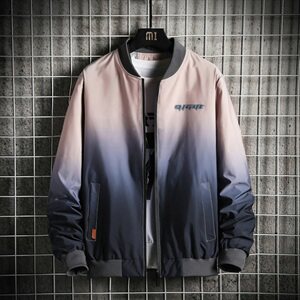 渐变休闲夹克外套男日系情侣款宽松棒球服上衣DS858T图片