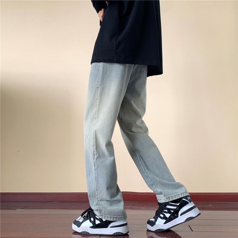 美式vibe牛仔裤男秋季休闲松紧腰水洗渐变裤A166-K002-特P35控65,男装牛仔裤,电商A166