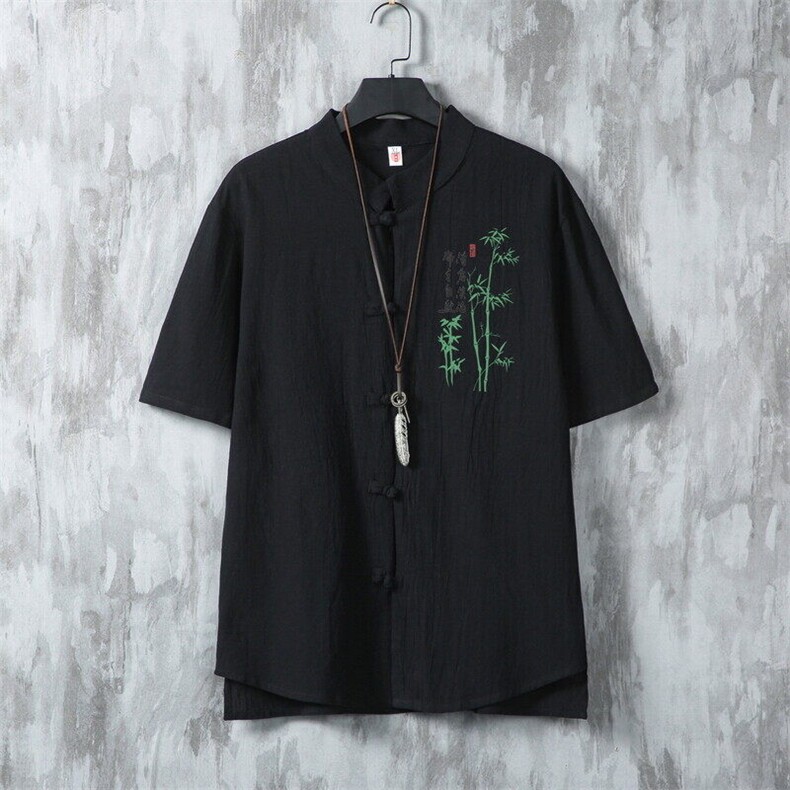 男士衬衫短袖衬衣半袖印花立领唐装风XZ1512-2408-P30,男装衬衫,星座1512