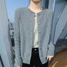 女开衫宽松外穿长袖短款毛衣外套厚薄款针织开衫2024年秋季，女装针织衫/毛衣，暖娇绒包芯纱店