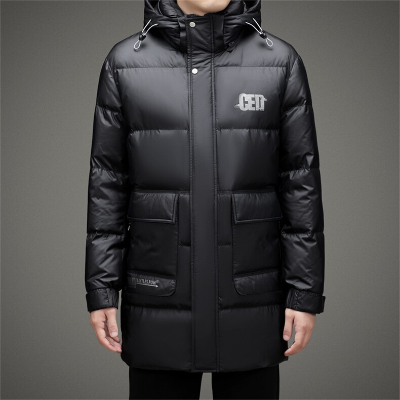 BAMJ-8927钱塘2020-2中青年男士中长款时尚休闲有帽羽绒服P330图片