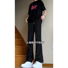B221美式ins高街暗黑高品质弹力冰丝休闲裤LK24174-特P38控68，男装休闲裤，电商B221