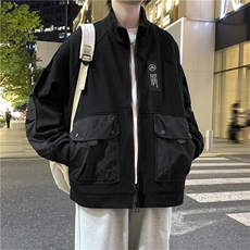 翻领外套秋季2024新款潮牌拼接夹克休闲宽松上衣A436-W106-P68，男装夹克，电商A436