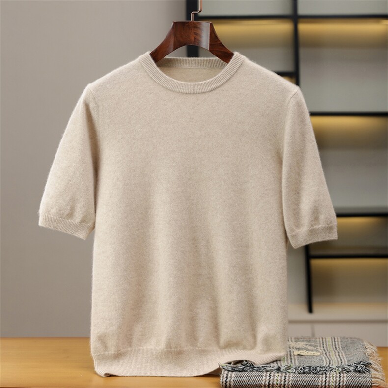 2025年秋季短袖时尚百搭通勤简约休闲男士，男装羊绒套衫，恒标羊绒