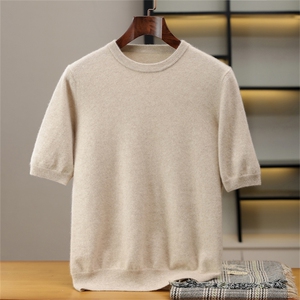 2025年秋季短袖时尚百搭通勤简约休闲男士，男装羊绒套衫，恒标羊绒
