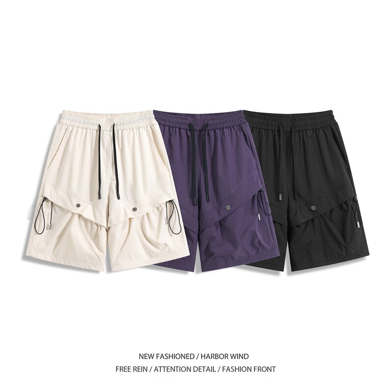 夏季新款户外机能百搭抽绳宽松速干短裤B315-K25789-特p30控58,男装休闲裤,电商B315