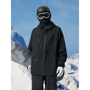 防风抗寒拉链魔术贴滑雪服男加绒保暖时尚夹克外套M19-P180控258图片