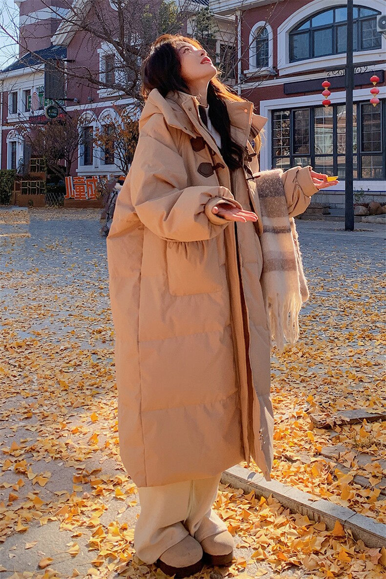 超好看羽绒服女冬季中长款韩系显瘦宽松白鸭绒2024加厚时尚面包服,女装羽绒服,2C032