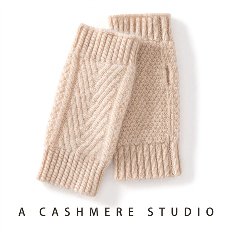 2025年冬季新款针织提花手套时尚休闲通勤百搭，手套，臻歆羊绒