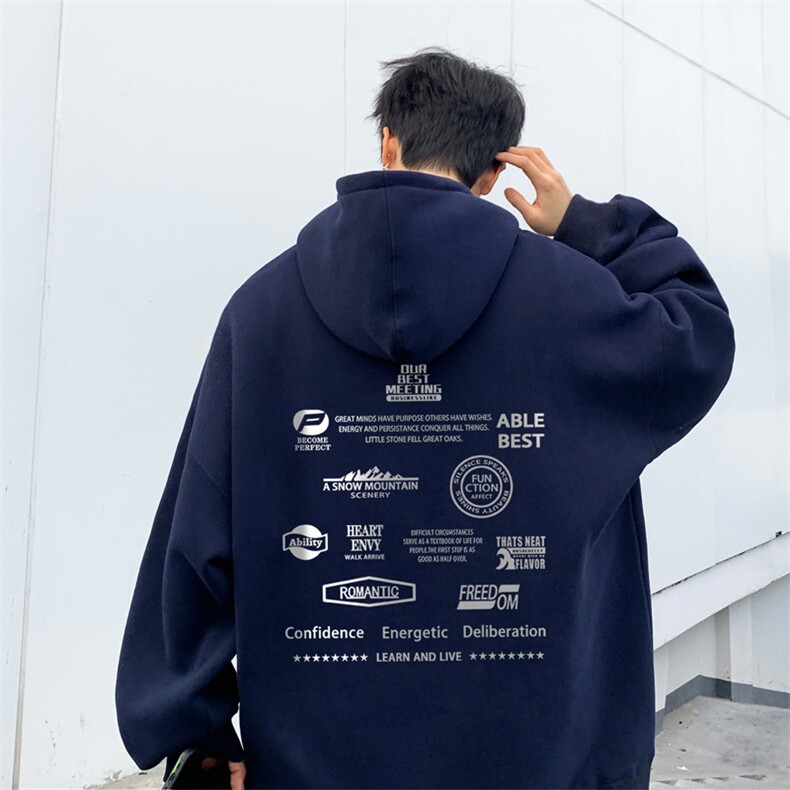！连帽圆领卫衣男装港风帽衫男LM175-P35,男装卫衣,电商B367