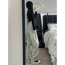 B221美式ins高街小众情侣款大破洞牛仔裤LK23078-P55控78，男装牛仔裤，电商B221