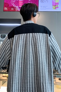 8XL-M 特大码衬衫男假两件拼接衬衫新中式坎肩马甲外穿CS508TP68图片
