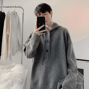 连帽宽松针织衫毛衣男女同款A79-P70图片