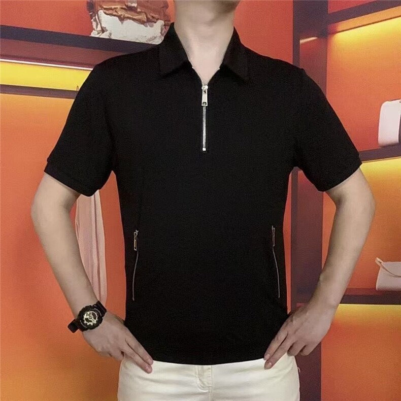 男士半拉链翻领夏现货潮流短袖t040-p,男装T恤,星座1602（原101B）