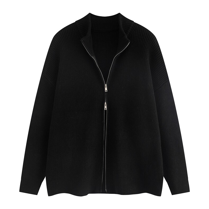 新款平铺纯色立领开衫毛衣拉链百搭针织衫A247-M720特批45，男装针织衫/毛衣，电商A247B