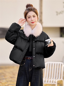 常规新中式G风羽绒服女2025冬新款今年流行独特漂亮短款圣诞红色图片