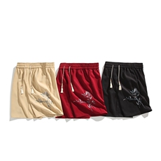 抖音品质夏季新中式潮刺绣宽松短裤五分裤B315-K24129-p35控48，男装牛仔裤，电商B315