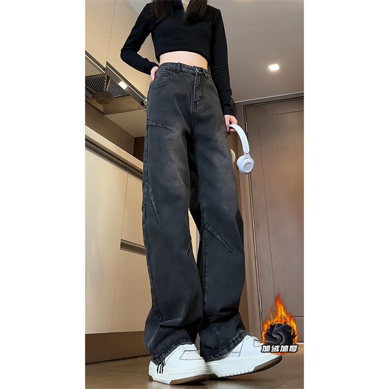 2024GK24124加绒女模大码美式直筒牛仔裤M-5XGK24995-特P50,男装牛仔裤,电商A022