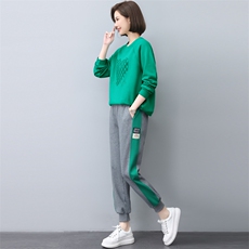 时尚休闲舒适卫衣套装女宽松显瘦运动服两件套，女装套装/套裙，依恋蒂丝